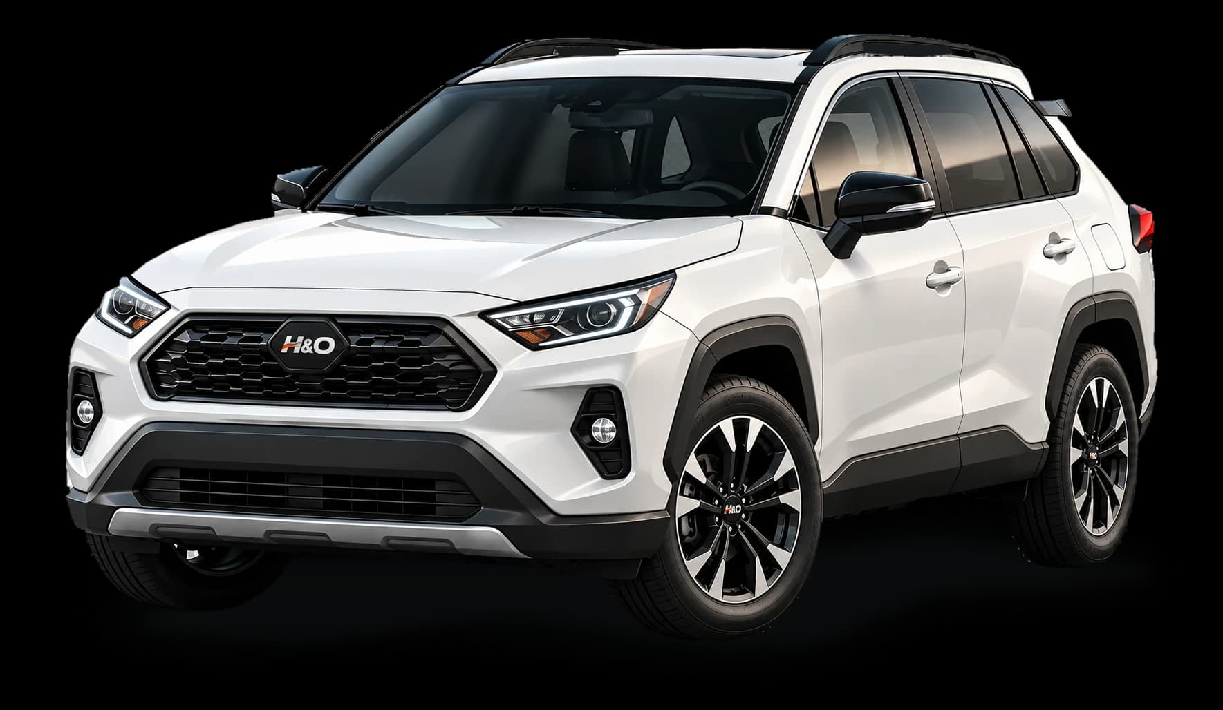 Modelo 3D referencial de una SUV, con puntos que muestran los servicios de H&O